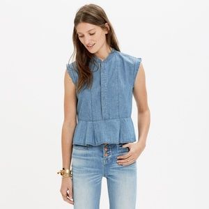 Madewell Peplum Top White Size 8
